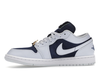 Jordan 1 Low SE Football Grey White Gym Red Midnight Navy (Women's)