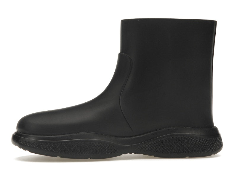 Prada Pull-On Rain Booties Black Rubber