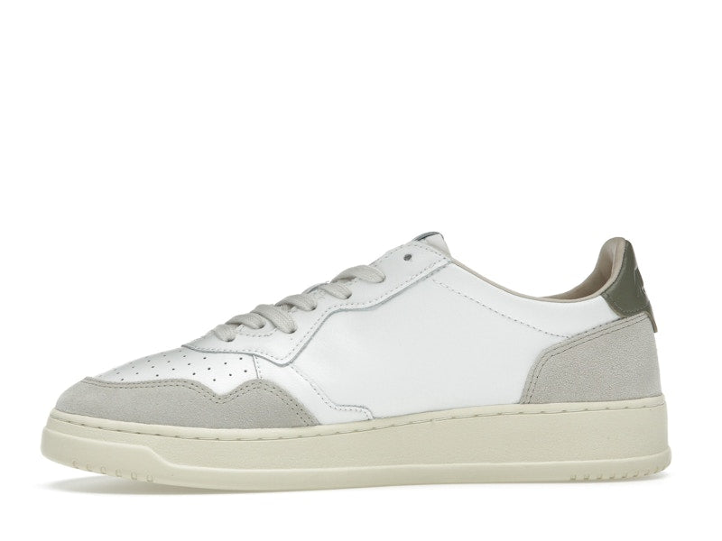 Autry Medalist Leather Low White Covert Green Beige