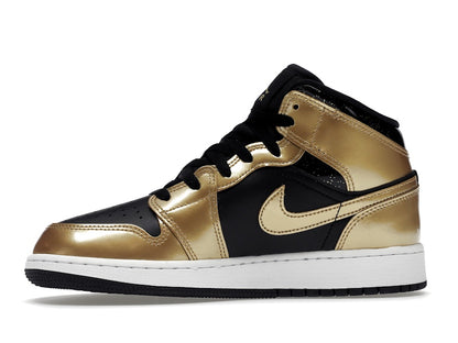 Jordan 1 Mid SE Metallic Gold Black (GS)