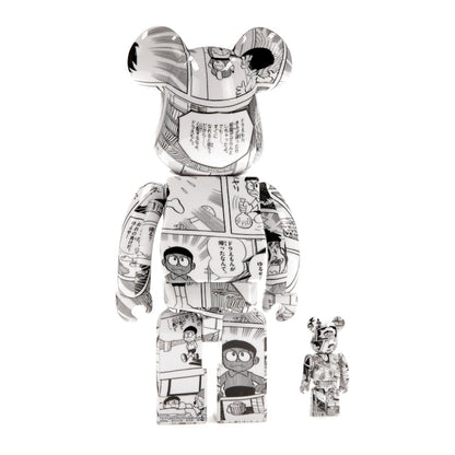 Bearbrick Doraemon (Comic Ver.) 100% & 400% Set Black & White