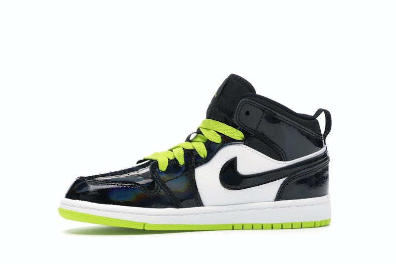 Jordan 1 Mid Black Cyber Mystic Green (PS)
