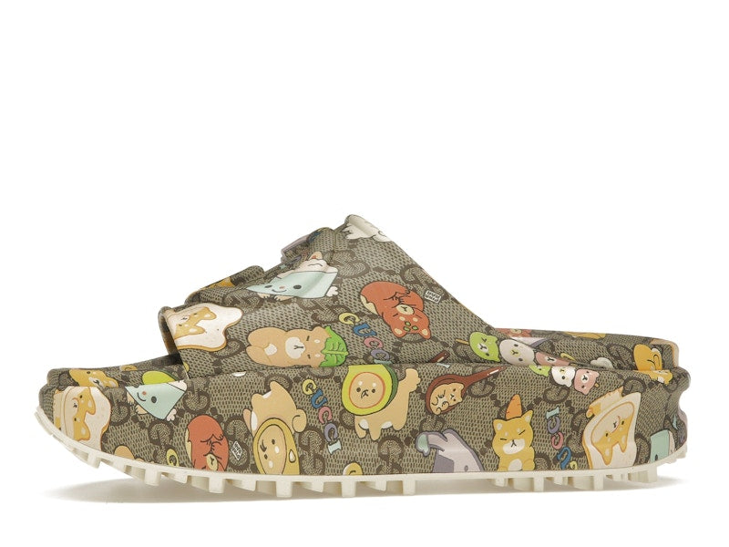 Gucci x Pikarar GG Animal Print Slide Beige Multi (Women's)