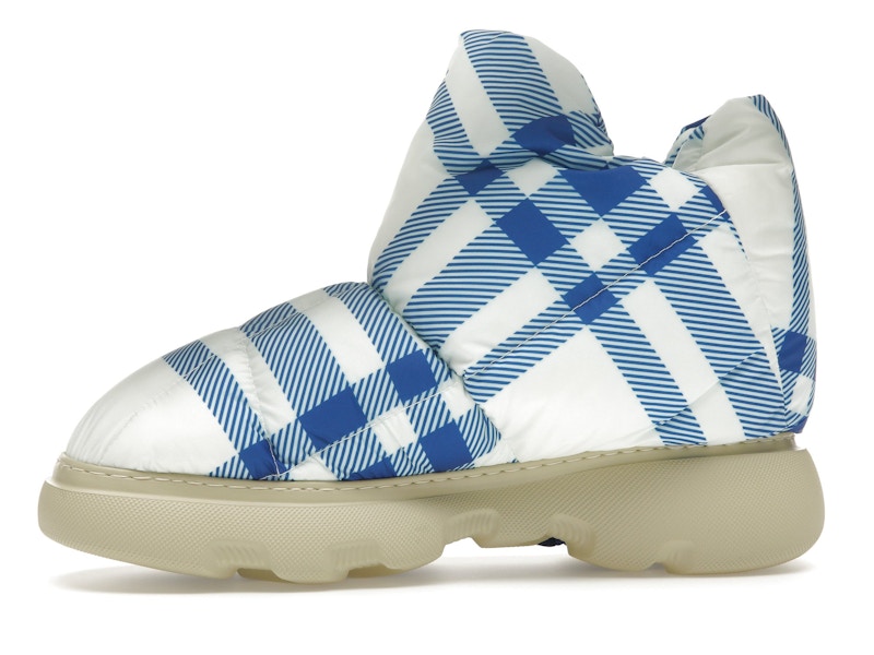 Burberry Check Pillow Boots Blue White