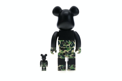 Bearbrick BAPE Mickey Mouse 100% & 400% Set Black/Green Camo