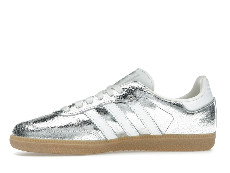 adidas Samba OG Silver Metallic Cracked Leather (Women's)