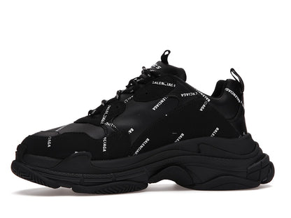 Balenciaga Triple S Allover Logo Black