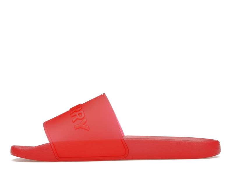 Burberry Embossed Logo Slides Bright Red