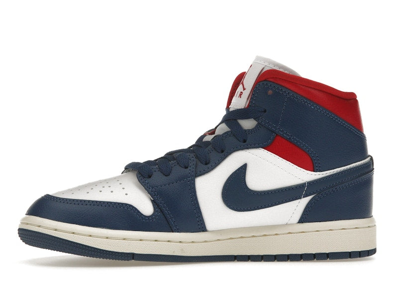 Jordan 1 Mid French Blue Gym Red (Women's)