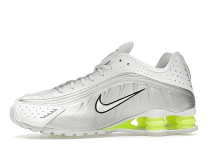 Nike Shox R4 White Metallic Silver Volt (Women's)