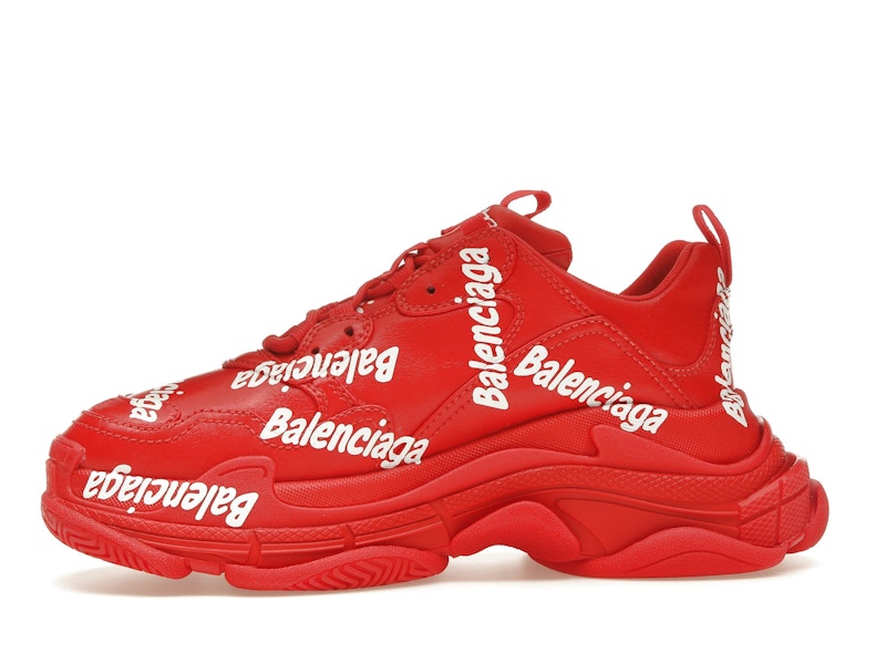 Balenciaga Triple S All Over Tomato Red White