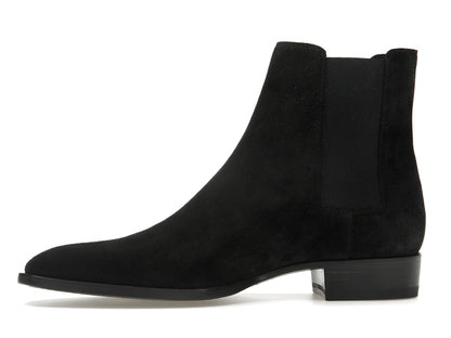 Saint Laurent Wyatt Chelsea Boot Black Suede