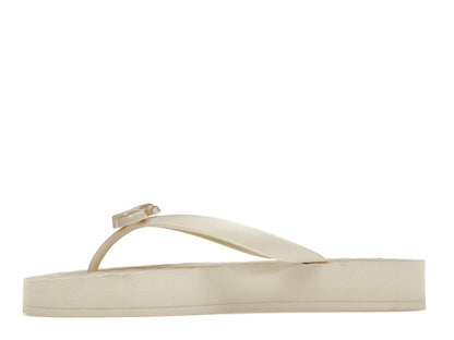 Gucci Chevron Thong Sandal White Rubber
