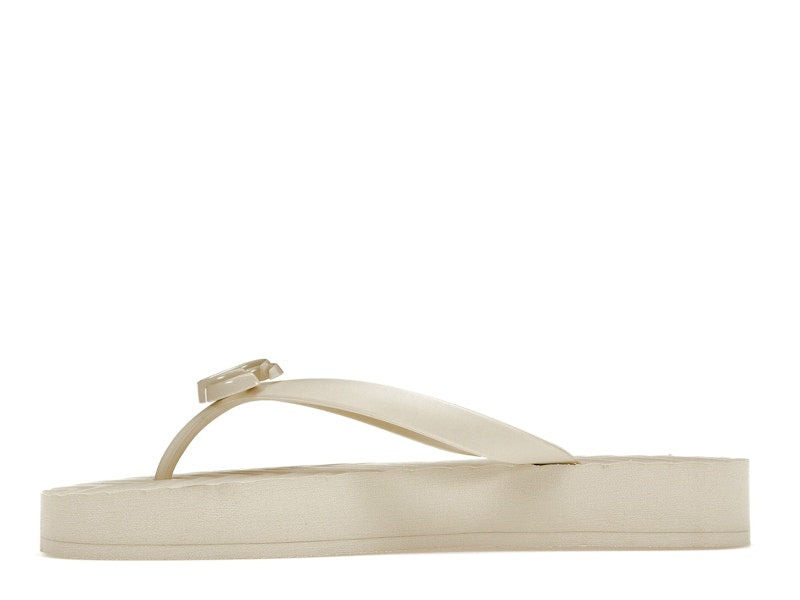 Gucci Chevron Thong Sandal White Rubber