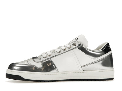 Prada Downtown Low Top Sneakers Leather White Silver