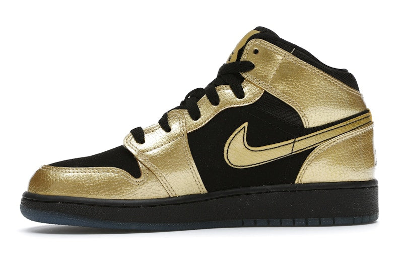 Jordan 1 Mid Metallic Gold Coin Black (GS)