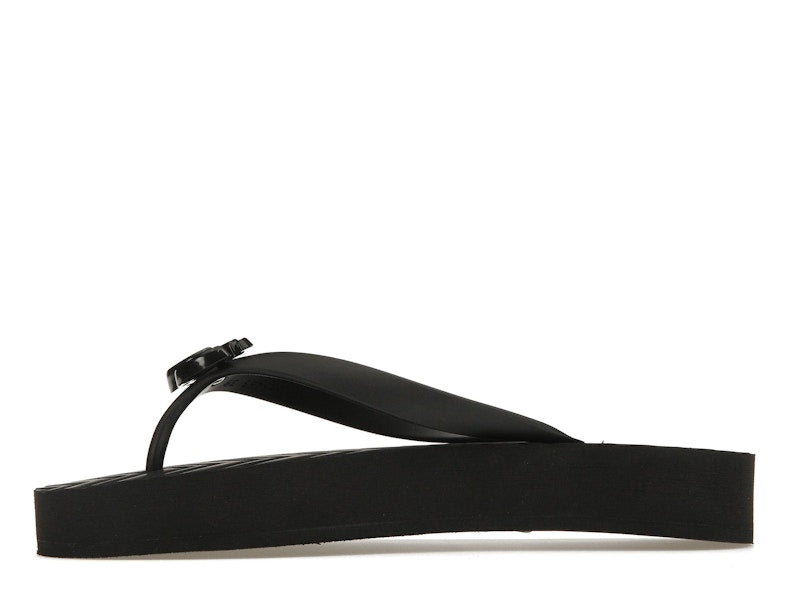 Gucci Chevron Thong Sandal Black Rubber