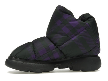 Burberry Check Pillow Boot Black Purple