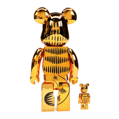 Bearbrick Garfield 100% & 400% Set Gold Chrome Ver.