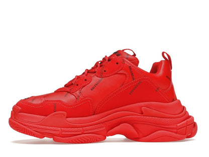 Balenciaga Triple S Allover Logo Red