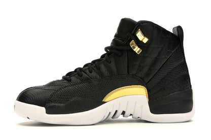 Jordan 12 Retro Black Metallic Gold White (Women's)