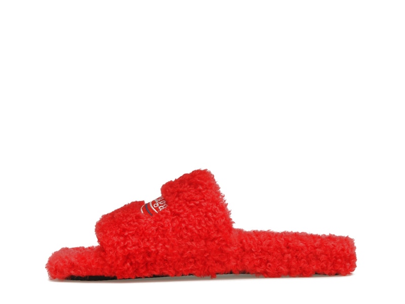 Balenciaga Furry Slide Red White (Women's)