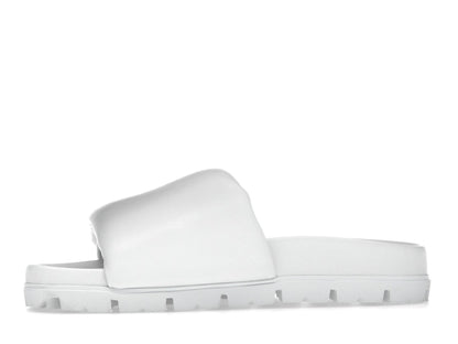 Prada Soft Padded 20mm Slide Sandal White Nappa Leather