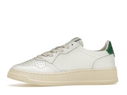 Autry Medalist Leather Low White Green (Women's)