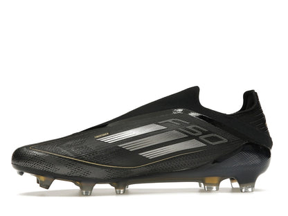 adidas F50 Elite Laceless FG Core Black Iron Metallic Gold Metallic