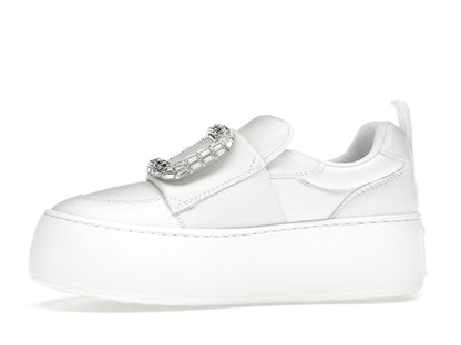 Roger Vivier Viv' Up White Crystal Buckle (Women's)