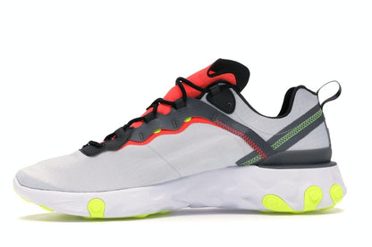 Nike React Element 55 Pure Platinum Bright Crimson Volt