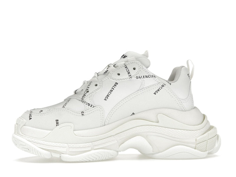 Balenciaga Triple S Allover Logo White (Women's)