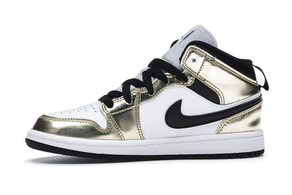 Jordan 1 Mid Metallic Gold Black White (PS)