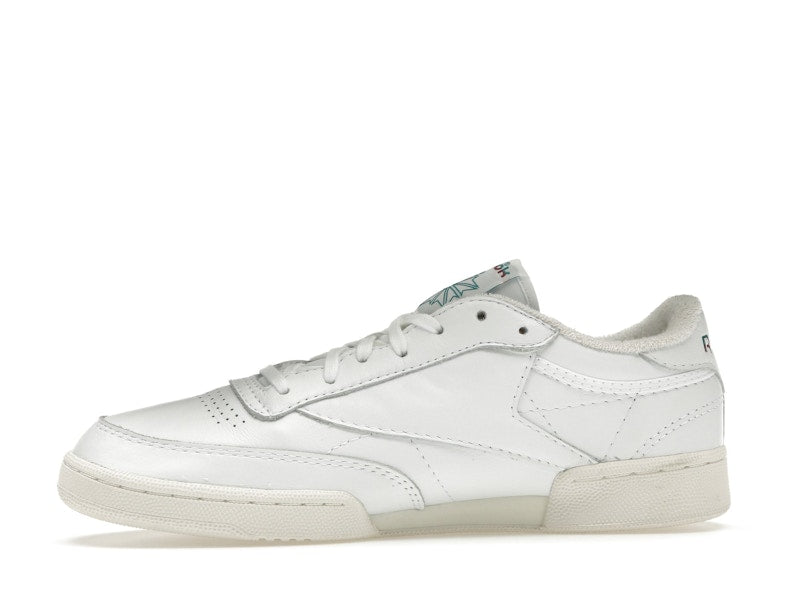 Reebok Club C 85 White Teal Burgundy Logo