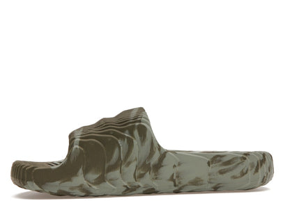 adidas Adilette 22 Slides Olive Strata Silver Green