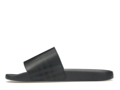 Burberry Embossed Logo Slides Dark Blue