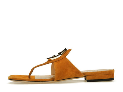 Gucci Blondie Thong Sandal Light Brown Suede