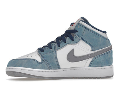 Jordan 1 Mid SE French Blue Light Steel (GS)