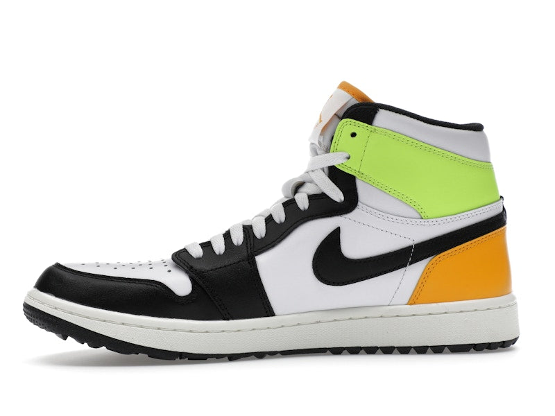 Jordan 1 Retro High Golf White University Gold Volt Black