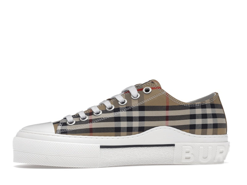 Burberry Vintage Check Cotton Sneakers Archive Beige White