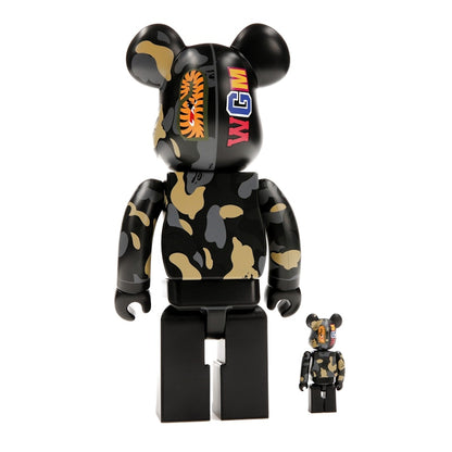Bearbrick x BAPE Madison Avenue Exclusive Shark Camo 100% & 400% Set