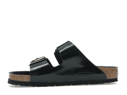 Birkenstock Arizona Big Buckle Natural Leather Patent Black Gold (Women's)
