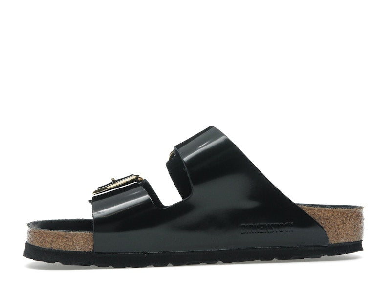 Birkenstock Arizona Big Buckle Natural Leather Patent Black Gold (Women's)