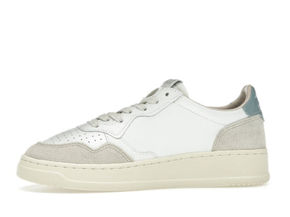 Autry Medalist Leather Low White Silver Blue Beige (Women's)
