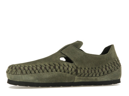 Birkenstock London Braided Shearling Kith Olive Night