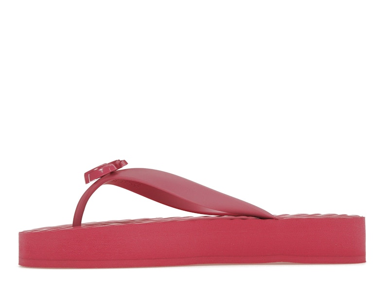 Gucci Chevron Thong Sandal Pink Rubber