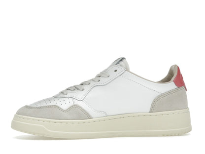 Autry Medalist Leather Low White Tearose Beige (Women's)