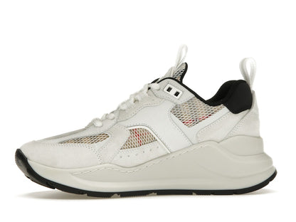 Burberry Logo Print Leather, Suede and Check Mesh Sneakers Archive Beige White (Women's)