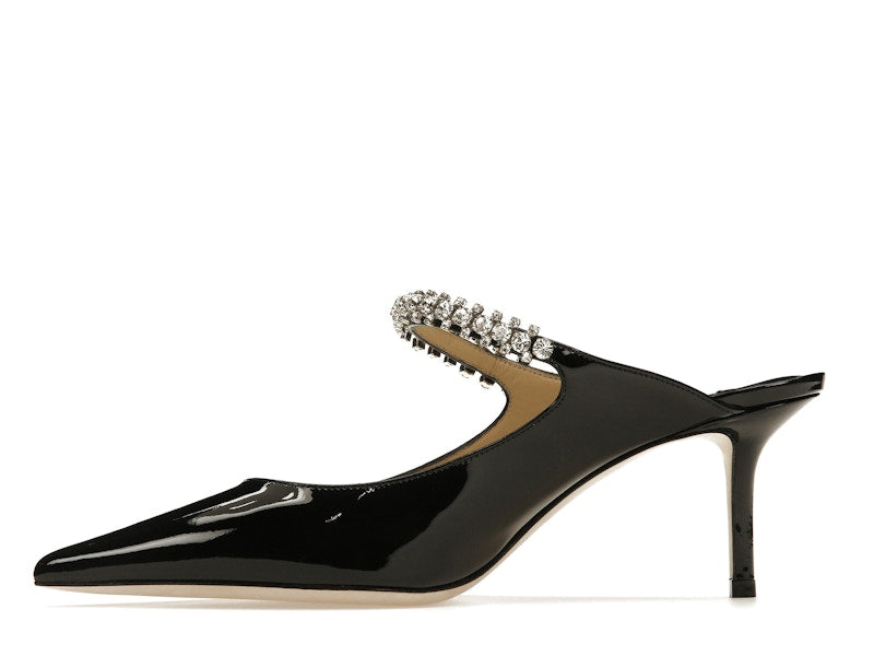 Jimmy Choo Bing 65mm Heeled Mule Black Patent Leather