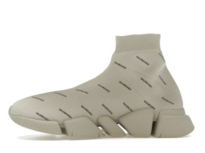 Balenciaga All Over Logo Speed 2.0 Beige